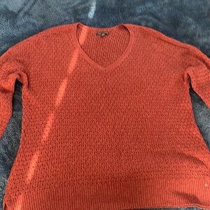 Women’s large rust colored open knit sweater